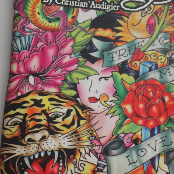 Ed Hardy Neoprene Reusable Wine 2-Bottle Tote Bag - Picture 2 of 5